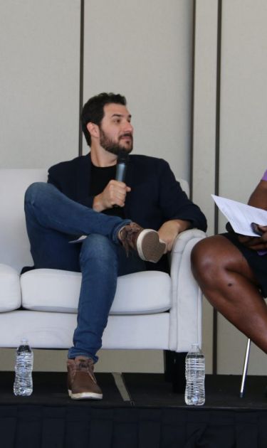 Kalinda Vazquez, Joel Novoa, and Gil Robertson  at NALIP Media Summit 2019's Heroes of Our Time panel. Courtesy of NALIP.