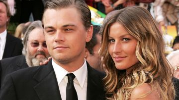 Actor Leonardo DiCaprio, nominated for Best Actor for his role in "The Aviator," arrives with girlfriend Brazilian model Gisele Bundchen at the 77th Annual Academy Awards at the Kodak Theater on February 27, 2005 in Hollywood, California. Photo by Frank Micelotta/Getty Images