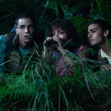 Nicholas Coombe, Jeff Wahlberg, Isabela Moner and Madeleine Madden in 'Dora and the Lost City of Gold.' Courtesy of Paramount Pictures