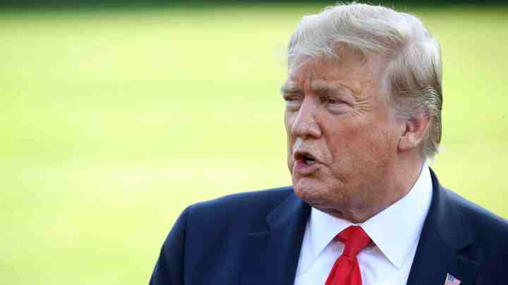 U.S. President Donald Trump speaks to the media before departing from the White House on September 16, 2019 in Washington, DC. Photo by Mark Wilson/Getty Images
