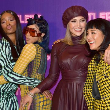 (L-R) Keke Palmer, Cardi B, Jennifer Lopez and Constance Wu attend STX Entertainment's "Hustlers" Photo Call at Four Seasons Los Angeles at Beverly Hills on August 25, 2019 in Los Angeles, California. Photo by Matt Winkelmeyer/Getty Images