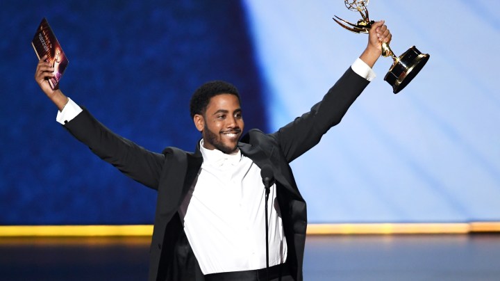 Jharrel Jerome accepts the Outstanding Lead Actor in a Limited Series or Movie award for 'When They See Us' onstage during the 71st Emmy Awards at Microsoft Theater on September 22, 2019 in Los Angeles, California. Photo by Kevin Winter/Getty Images