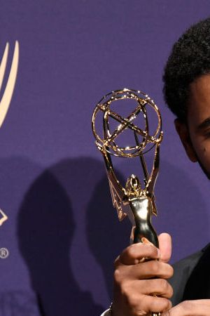 Jharrel Jerome poses with award for Outstanding Lead Actor in a Limited Series or Movie in the press room during the 71st Emmy Awards on September 22, 2019 in Los Angeles, California. Photo by Frazer Harrison/Getty Images
