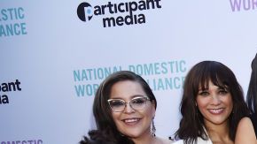 Jess Morales Rocketto, Rashida Jones, Olga Segura, Monica Ramirez, Eva Longoria, Onelia Ramirez, Rosanna Arquette and Alicia Garza at National Domestic Workers Alliance Celebrates "ROMA" event on February 24, 2019 in Los Angeles, California. Photo by Amanda Edwards/Getty Images