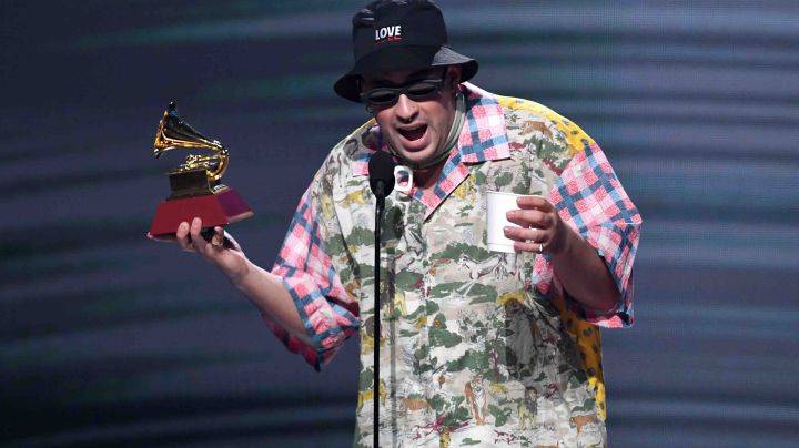 Bad Bunny accepts the award for Best Urban album onstage during the 20th annual Latin GRAMMY Awards at MGM Grand Garden Arena on November 14, 2019 in Las Vegas, Nevada. Photo by Kevin Winter/Getty Images for LARAS