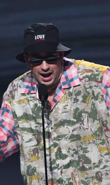 Bad Bunny accepts the award for Best Urban album onstage during the 20th annual Latin GRAMMY Awards at MGM Grand Garden Arena. Photo by Kevin Winter/Getty Images for LARAS