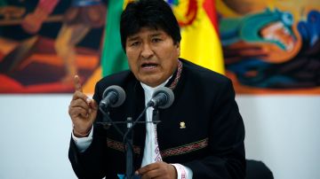 President of Bolivia and Presidential candidate for MAS Evo Morales speaks during a press conference on October 23, 2019 in La Paz, Bolivia. Photo by Javier Mamani/Getty Images