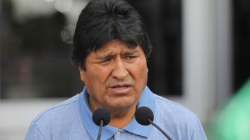Former Bolivian president Evo Morales speaks to the press on his arrival to Benito Juarez International Airport after accepting the political Asylum granted by the Mexican Government. Photo by Hector Vivas/Getty Images