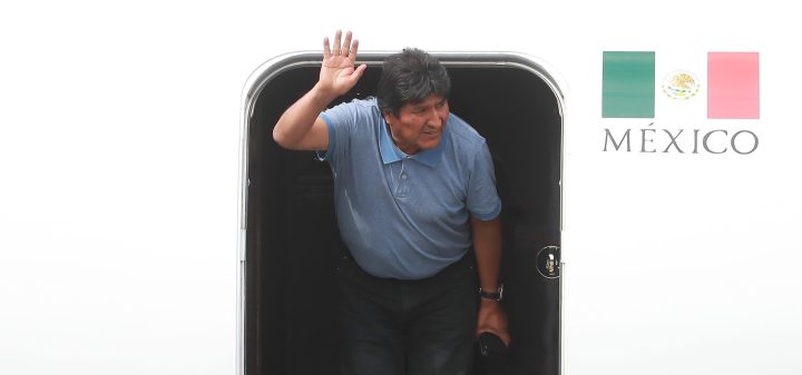 Former Bolivian president Evo Morales arrives at Benito Juarez International Airport after accepting the political Asylum granted by Mexican Government at Benito Juarez International Airport on November 12, 2019 in Mexico City, Mexico. Photo by Hector Vivas/Getty Images