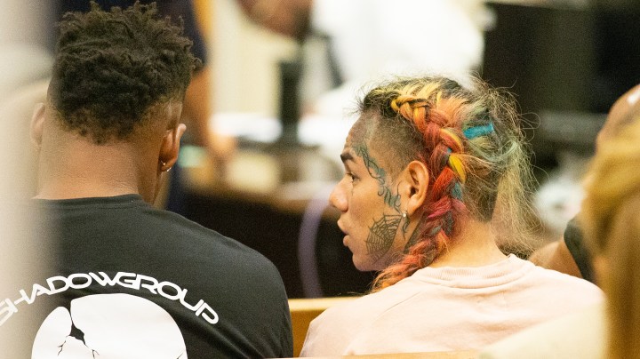 Rapper Tekashi69, real name Daniel Hernandez and also known as 6ix9ine, Tekashi 6ix9ine, Tekashi 69, arrives for his arraignment on assault charges in County Criminal Court #1 at the Harris County Courthouse. Photo by Bob Levey/Getty Images