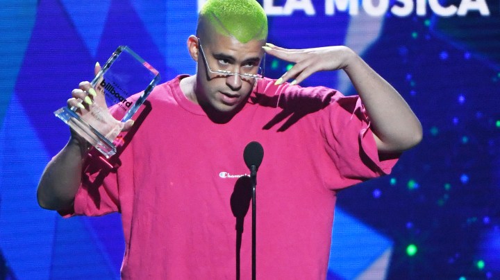 Bad Bunny accepts the Social Artist of the Year award during the 2019 Billboard Latin Music Awards at the Mandalay Bay Events Center on April 25, 2019 in Las Vegas, Nevada.  (Photo by Ethan Miller/Getty Images)