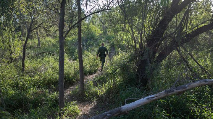 A U.S. Border Patrol agent walks a migrant trail while searching for undocumented immigrants near the U.S.-Mexico border on September 10, 2019 in Los Ebanos, Texas. Photo by John Moore/Getty Images