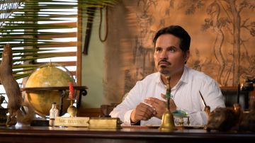 Michael Peña is Mr. Roarke in 'Blumhouse's Fantasy Island.' Courtesy of Sony Pictures.