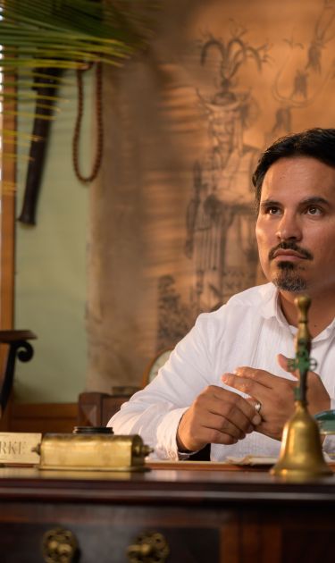 Michael Peña is Mr. Roarke in 'Blumhouse's Fantasy Island.' Courtesy of Sony Pictures.