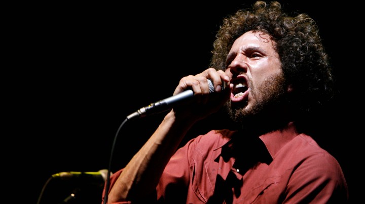 Rage Against the Machine performs during day 3 of the Coachella Music Festival. Photo by Kevin Winter/Getty Images