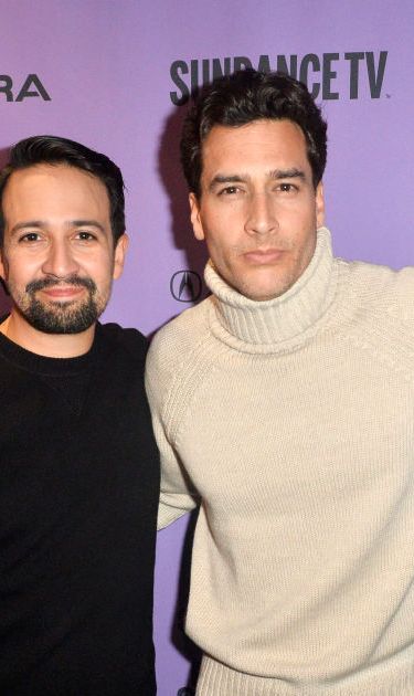 Lin-Manuel Miranda, Director John James and Luis A. Miranda, Jr. attend the 2020 Sundance Film Festival - "Siempre Luis" Premiere. Photo by Jerod Harris/Getty Images.