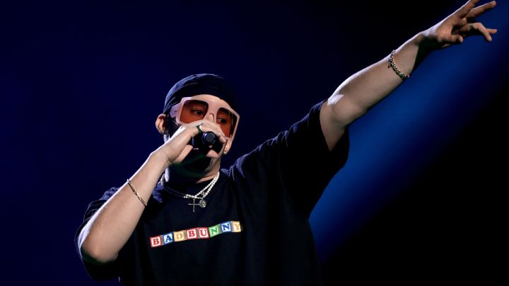 Bad Bunny performs onstage during the 2020 Spotify Awards at the Auditorio Nacional on March 05, 2020 in Mexico City, Mexico. Photo by Victor Chavez/Getty Images