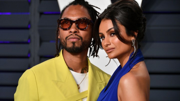 Miguel (L) and Nazanin Mandi attend the 2019 Vanity Fair Oscar Party hosted by Radhika Jones at Wallis Annenberg Center for the Performing Arts on February 24, 2019 in Beverly Hills, California. Photo by Dia Dipasupil/Getty Images