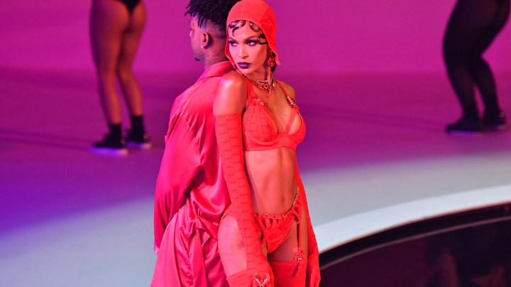 21 Savage and Joan Smalls walk the runway for Savage X Fenty Show Presented by Amazon Prime Video on September 10, 2019 in New York City. Photo by Craig Barritt/Getty Images