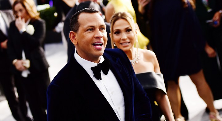 Alex Rodriguez and Jennifer Lopez attend the 26th annual Screen Actors Guild Awards at The Shrine Auditorium. Photo by Chelsea Guglielmino/Getty Images