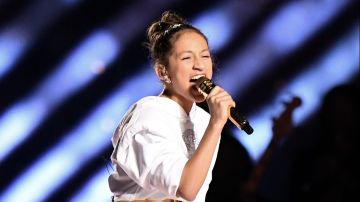 Emme Maribel Muñiz performs onstage during the Pepsi Super Bowl LIV Halftime Show at Hard Rock Stadium on February 02, 2020 in Miami, Florida. Photo by Kevin Winter/Getty Images