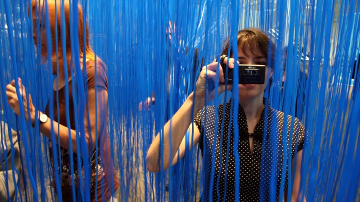 The installation 'Penetrable BBL bleu' of Jesus Rafael Soto is seen during the opening of the 39th edition of Art Basel on June 3, 2008 in Basle, Switzerland. Photo by Johannes Simon/Getty Images