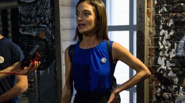Insurgent Democratic Socialist candidate Julia Salazar addresses the media after defeating incumbent Democrat State Senator Marty Dilan on September 13, 2018 in New York City. Photo by Scott Heins/Getty Images
