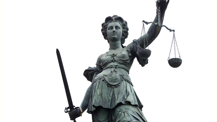 300 year old statue on Frankfurts Roemer Square named Justicia. Getty Images