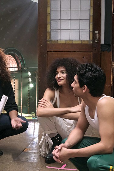Dyllon Burnside, Janet Mock, Indya Moore & Angel Bismark Curiel. Photo by Jojo Whilden. Courtesy of FX Networks.