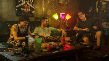 Igor (Moises Arias), Oscar (Ricky Velez) and Scott Carlin (Pete Davidson) in 'The King of Staten Island,' directed by Judd Apatow. Courtesy of Universal Pictures.
