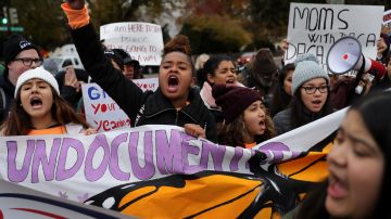 WASHINGTON, DC - NOVEMBER 12: Hundreds of people gather outside the U.S. Supreme Court to rally in support of the Deferred Action on Childhood Arrivals program as the court hears arguments about DACA November 12, 2019 in Washington, DC. The court heard arguments in the case that tests the legality of the DACA program, a federal immigration policy that has given protection from deportation to 700,000 people brought to the U.S. as children. The Trump Administration announced the end of the program in 2017. (Photo by Chip Somodevilla/Getty Images)