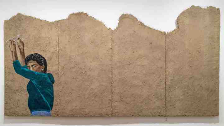 rafa esparza, ...we are the mountain, 2019, Los Angeles County Museum of Art, purchased with funds provided by AHAN: Studio Forum, 2020 Art Here and Now purchase, and the Vincent Price Art Museum Foundation, with funds provided by Kevan and Norma Newton, Los Angeles, installation view, staring at the sun, MASSMoCA, North Adams, MA, January 19, 2019–January 2, 2020, © rafa esparza, photo by Kaelan Burkett, courtesy of the artist and Commonwealth and Council