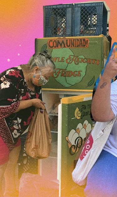 Source: Community fridges IG. Art by Stephany Torres for Remezcla.