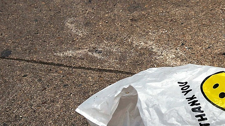 A plastic bag sits in a Manhattan street on May 05, 2016 in New York City. Photo by Spencer Platt/Getty Images