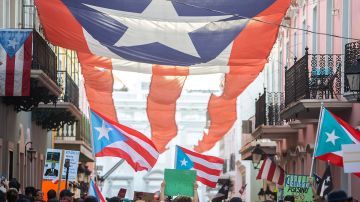 Protestors demand the resignation of Governor Wanda Vázquez Garced during new protests in front of the Governors mansion on January 20, 2020 in San Juan, Puerto Rico. Photo by Jose Jimenez/Getty Images