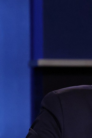 President Donald Trump participates in the first presidential debate against Democratic presidential nominee Joe Biden at the Health Education Campus of Case Western Reserve University on September 29, 2020 in Cleveland, Ohio. Photo by Scott Olson/Getty Images