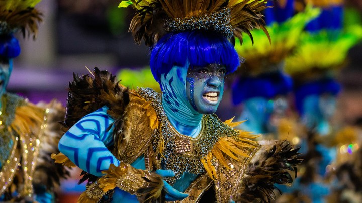 Members of Unidos de Vila Isabel samba school perform during the second night of 2020 Rio's Carnival Parades at the Sapucai Sambadrome on February 24, 2020 in Rio de Janeiro, Brazil. Photo by Buda Mendes/Getty Images