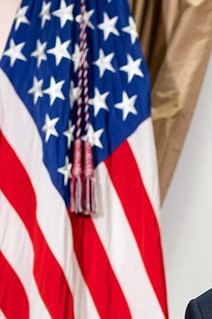 In this handout provided by The White House, President Donald Trump participates in a phone call with Vice President Mike Pence, Secretary of State Mike Pompeo, and Chairman of the Joint Chiefs of Staff Gen. Photo by Tia Dufour/The White House via Getty Images