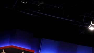 U.S. President Donald Trump and Democratic presidential nominee Joe Biden participate in the final presidential debate at Belmont University on October 22, 2020 in Nashville, Tennessee. Photo by Justin Sullivan/Getty Images.