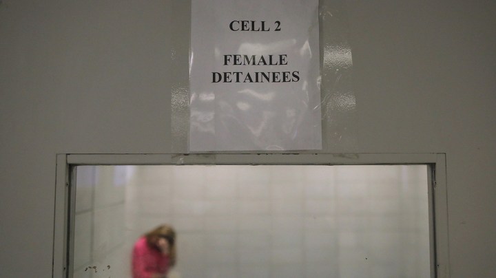 An immigrant from Slovakia sits in a cell at the Immigration and Customs Enforcement (ICE), processing center on April 11, 2018 inside the U.S. Federal Building in lower Manhattan, New York City. Photo by John Moore/Getty Images.