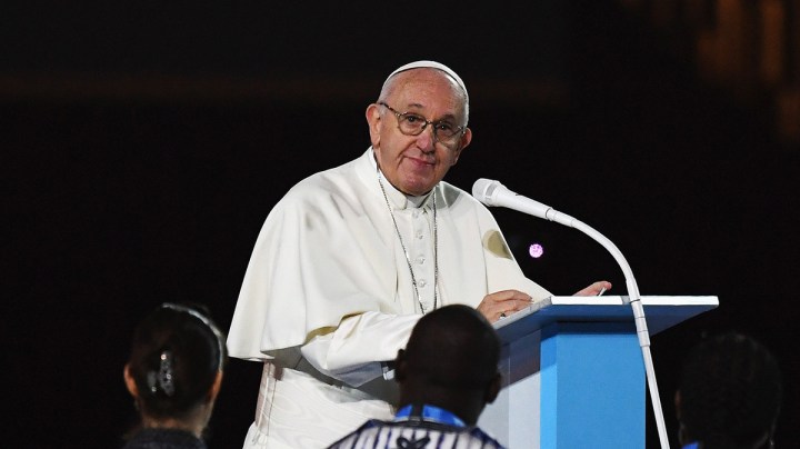 Pope Francis addresses the crowd at The Festival of Families event at Croke Park on August 25, 2018 in Dublin, Ireland. Photo by Jeff J Mitchell/Getty Images
Reply