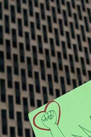 Immigration activists and clergy members participate in a silent prayer walk in protest against the Trump administration's immigration policies outside the U.S. Citizenship and Immigration Services offices, housed in the Jacob Javits Federal Building, January 18, 2018 in New York City. Photo by Drew Angerer/Getty Images
