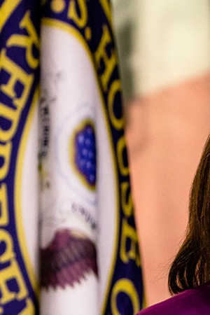 Speaker of the House Nancy Pelosi calls for the removal of President Donald Trump from office either by invocation of the 25th Amendment by Vice President Mike Pence and a majority of the Cabinet members or Impeachment at the U.S. Capitol on January 7, 2021 in Washington, DC. Photo by Samuel Corum/Getty Images