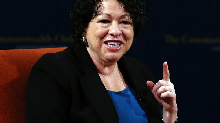 US Supreme Court Associate Justice Sonia Sotomayor speaks during a Commonwealth Club event at Herbst Theatre on January 28, 2013 in San Francisco, California. Photo by Justin Sullivan/Getty Images
