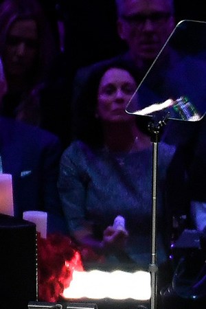 Vanessa Bryant speaks during The Celebration of Life for Kobe & Gianna Bryant at Staples Center on February 24, 2020 in Los Angeles, California. (Photo by Kevork Djansezian/Getty Images)
