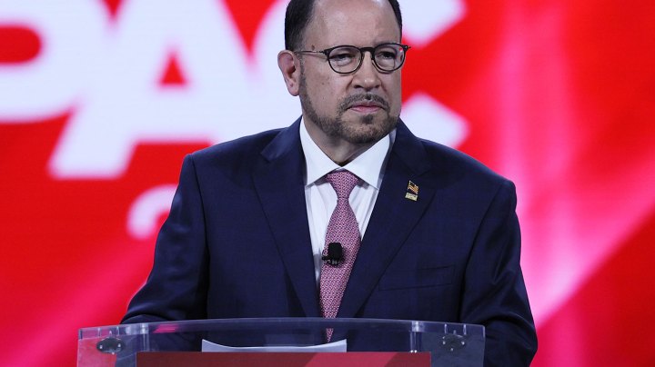 Robert Unanue, Owner of Goya Foods, addresses the Conservative Political Action Conference held in the Hyatt Regency on February 28, 2021 in Orlando, Florida. Begun in 1974, CPAC brings together conservative organizations, activists, and world leaders to discuss issues important to them. (Photo by Joe Raedle/Getty Images)