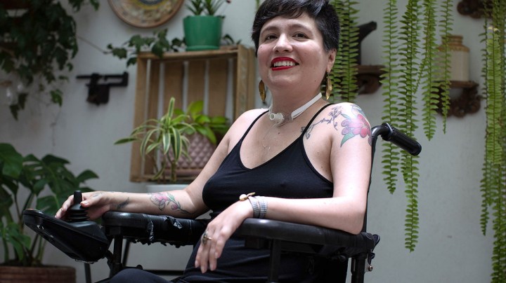 sychologist Ana Estrada, who has suffered from incurable and progressive polio since the age of 12, poses for pictures at her house in Lima, on February 15, 2020. Photo by ANGELA PONCE/AFP via Getty Images
