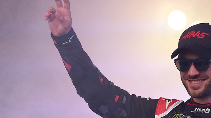 Daniel Suarez, driver of the #41 Haas Automation Ford, is introduced prior to the Monster Energy NASCAR Cup Series Bass Pro Shops NRA Night Race at Bristol Motor Speedway on August 17, 2019 in Bristol, Tennessee. Photo by Sean Gardner/Getty Images