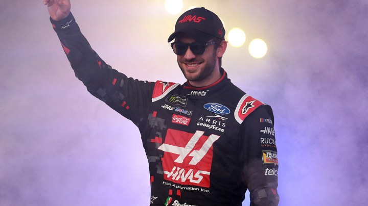 Daniel Suarez, driver of the #41 Haas Automation Ford, is introduced prior to the Monster Energy NASCAR Cup Series Bass Pro Shops NRA Night Race at Bristol Motor Speedway on August 17, 2019 in Bristol, Tennessee. Photo by Sean Gardner/Getty Images