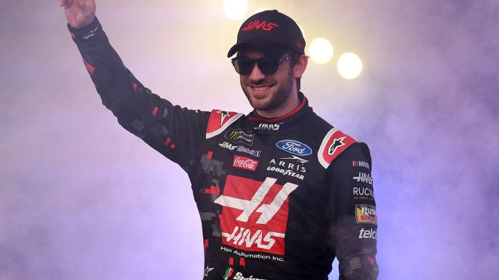 Daniel Suarez, driver of the #41 Haas Automation Ford, is introduced prior to the Monster Energy NASCAR Cup Series Bass Pro Shops NRA Night Race at Bristol Motor Speedway on August 17, 2019 in Bristol, Tennessee. Photo by Sean Gardner/Getty Images